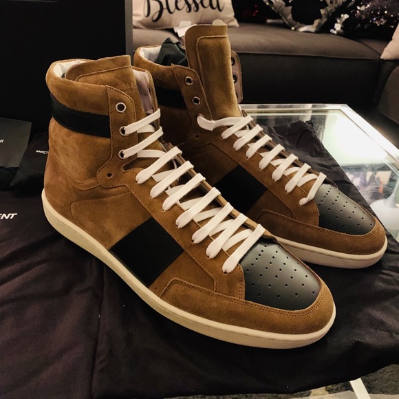 Saint Laurent Paris Suede High Tops - Picture 2 of 10